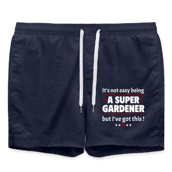 Pas facile d’être un super jardinier - Short de bain - bleu marine - Devant - AI Model Male 185 light (185cm)