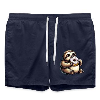 Mignon paresseux beignet dessin animé Animal - Short de bain - bleu marine - Devant - AI Model Male 185 light (185cm)
