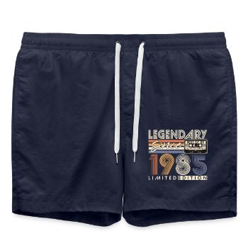 1985 Vintage Vintage Rétro Cadeau d’anniversaire - Short de bain - bleu marine - Devant - AI Model Male 185 light (185cm)