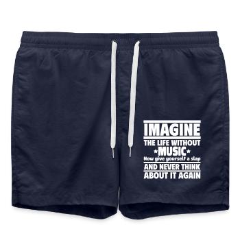 Imagine a life without music - Swim Trunks - french navy - Front - AI Model Male 185 light (185cm)