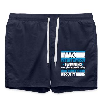 Stell dir ein Leben ohne Schwimmen vor - Badeshorts - French Navy - Vorne - AI Model Male 185 light (185cm)