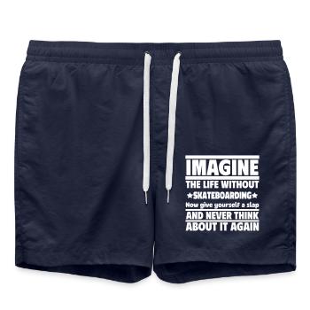 Imagine life without a skateboard - Swim Trunks - french navy - Front - AI Model Male 185 light (185cm)