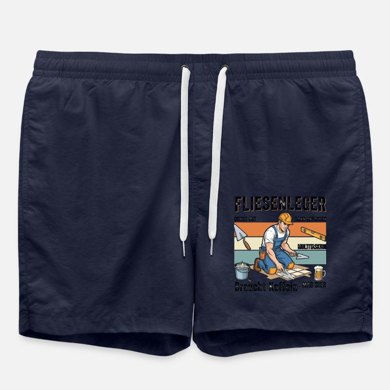 Le carreleur - Short de bain - bleu marine