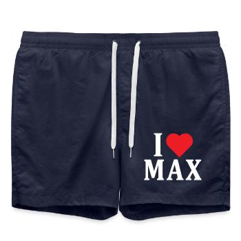 t-shirt I love Max t-shirt gift idea - Swim Trunks - french navy - Front - AI Model Male 185 light (185cm)