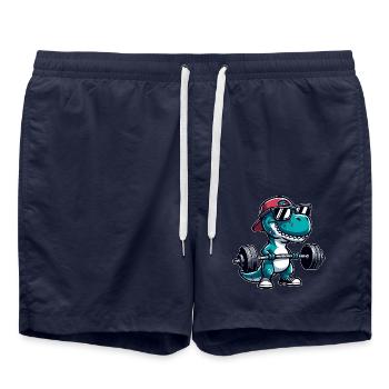 T-Rex Workout Dino Strength Training - Swim Trunks - french navy - Front - AI Model Male 185 light (185cm)