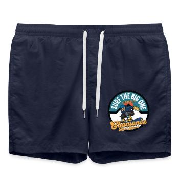 Surf the big one Chamonix Mont Blanc - Swim Trunks - french navy - Front - AI Model Male 185 light (185cm)