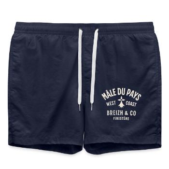 Male from the Breizh Co Country - Swim Trunks - french navy - Front - AI Model Male 185 light (185cm)