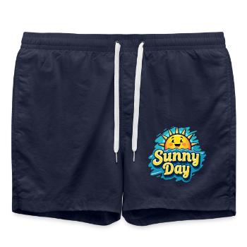 Journée ensoleillée soleil s - Short de bain - bleu marine - Devant - AI Model Male 185 light (185cm)