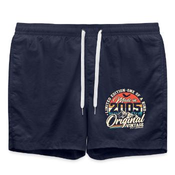 2005 Vintage Born Vintage Birthday Gift - Swim Trunks - french navy - Front - AI Model Male 185 light (185cm)