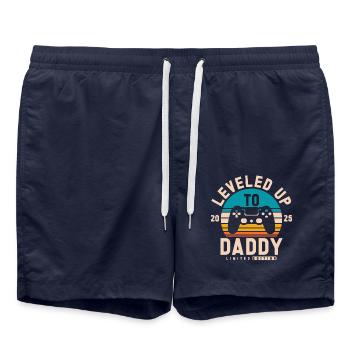 Promu au rang de Papa 2025 - Short de bain - bleu marine - Devant - AI Model Male 185 light (185cm)