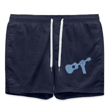 Musik Ukulele Arm Heavy Metal Rocker - Badeshorts - French Navy - Vorne - AI Model Male 185 light (185cm)