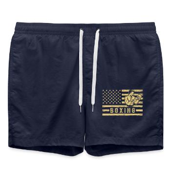 Boxe États-Unis - Short de bain - bleu marine - Devant - AI Model Male 185 light (185cm)