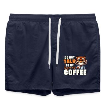 Tigre au café - Short de bain - bleu marine - Devant - AI Model Male 185 light (185cm)