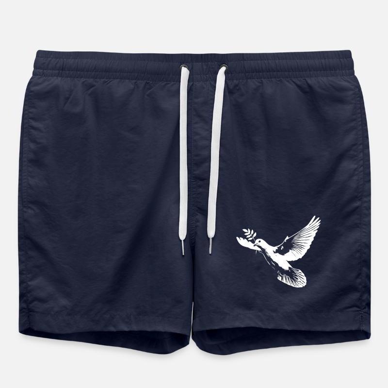 Weiße Friedenstaube - Badeshorts - French Navy
