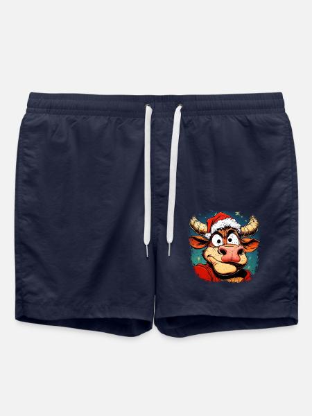 Weihnachtsmann Kuh - Badeshorts - French Navy