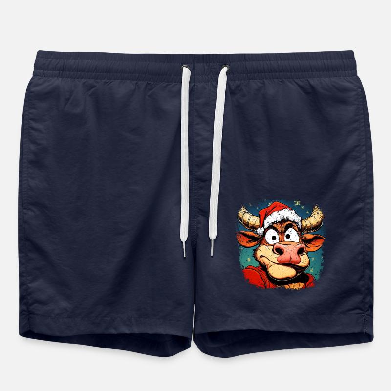 Santa Claus Cow - Swim Trunks - french navy