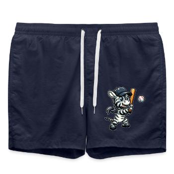 Joueur de baseball zèbre - rayures, vitesse - Short de bain - bleu marine - Devant - AI Model Male 185 light (185cm)