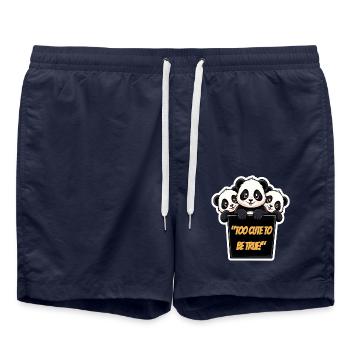 "Too Cute To Be True!" - Badeshorts - French Navy - Vorne - AI Model Male 185 light (185cm)