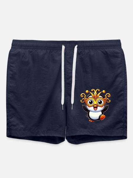 Mardi Gras Pinguin Maske Fasching Verkleidung - Badeshorts - French Navy