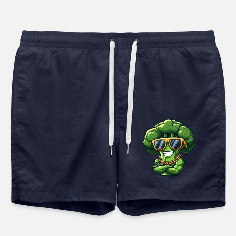 Cool Broccoli Sunglasses Gangster Vegetables - Swim Trunks - french navy