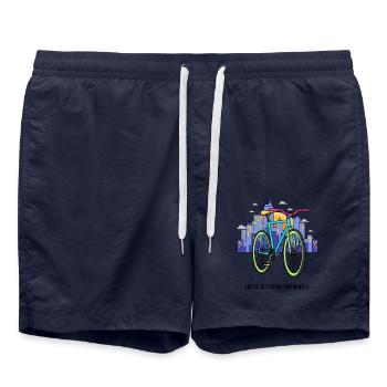 Life is better on two Wheels - Swim Trunks - french navy - Front - AI Model Male 185 light (185cm)