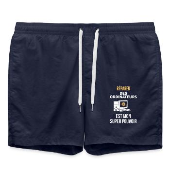 Réparer des ordinateurs - Short de bain - bleu marine - Devant - AI Model Male 185 light (185cm)