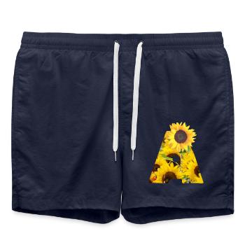 sonnenblumen a - Badeshorts - French Navy - Vorne - AI Model Male 185 light (185cm)