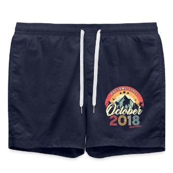 Cadeau D'anniversaire En Octobre 2018 Vintage - Short de bain - bleu marine - Devant - AI Model Male 185 light (185cm)