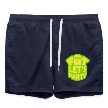 im fat lets party - Badeshorts - French Navy - Vorne - AI Model Male 185 light (185cm)