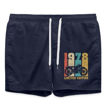 Vintage Moto 1978 Rétro Cadeau D'anniversaire - Short de bain - bleu marine - Devant - AI Model Male 185 light (185cm)