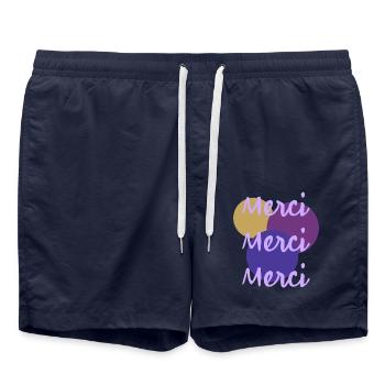 MERCI. MERCI MAÎTRESSE. CADEAU MAÎTRESSE. VACANCES - Short de bain - bleu marine - Devant - AI Model Male 185 light (185cm)
