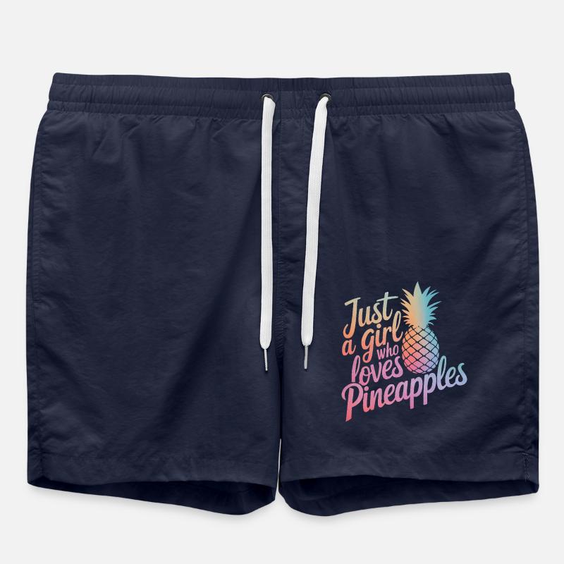 Ananas Fruit tropical hawaïen - Short de bain - bleu marine