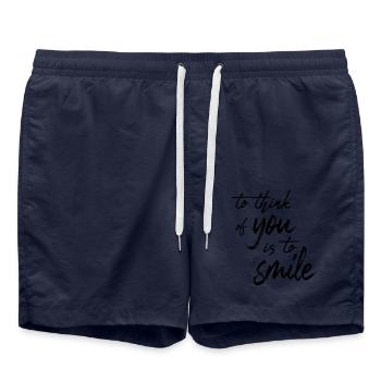 To think of you is to smile - Swim Trunks - french navy - Front - AI Model Male 185 light (185cm)