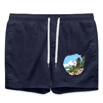 The Indian on the Beach - Swim Trunks - french navy - Front - AI Model Male 185 light (185cm)