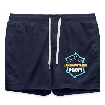 Banker as a profession - Swim Trunks - french navy - Front - AI Model Male 185 light (185cm)