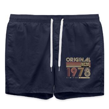 1978 Vintage Vintage Retro Birthday Gift - Swim Trunks - french navy - Front - AI Model Male 185 light (185cm)