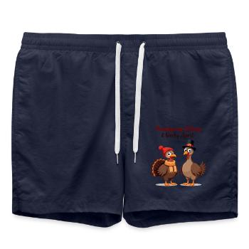 Frères et sœurs de Thanksgiving - Short de bain - bleu marine - Devant - AI Model Male 185 light (185cm)