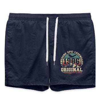 Original 1986 Vintage Cadeau d’anniversaire Rétro - Short de bain - bleu marine - Devant - AI Model Male 185 light (185cm)