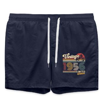 Vintage 1956 Vintage Retro Birthday Gift - Swim Trunks - french navy - Front - AI Model Male 185 light (185cm)