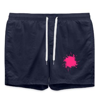Tache couleur pulvérisé saletés rose sale rose - Short de bain - bleu marine - Devant - AI Model Male 185 light (185cm)