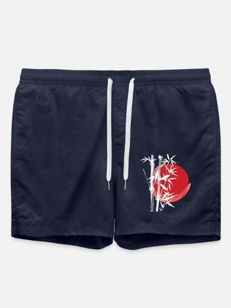 Japan Asia Bamboo Sun Kanji simple nature - Swim Trunks - french navy