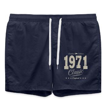 birthday 52 years 1971 year of birth - Swim Trunks - french navy - Front - AI Model Male 185 light (185cm)