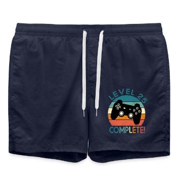 Geburtstag 25 Jahre gamer level 25 geschenk - Badeshorts - French Navy - Vorne - AI Model Male 185 light (185cm)