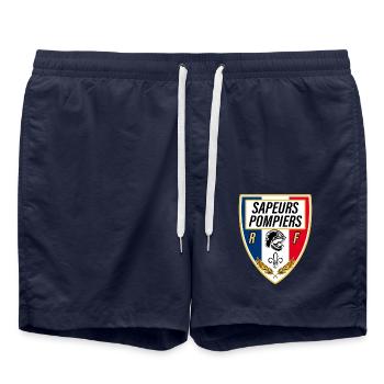 Sapeur pompier de France fanion - Short de bain - bleu marine - Devant - AI Model Male 185 light (185cm)