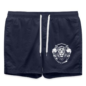 Lion Boxer Martial Arts MMA - Swim Trunks - french navy - Front - AI Model Male 185 light (185cm)