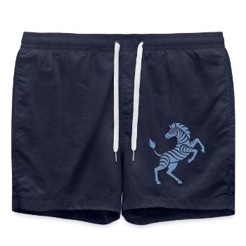 Sabots de zèbre haute œuvre d’art silhouette - Short de bain - bleu marine - Devant - AI Model Male 185 light (185cm)