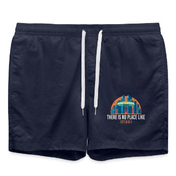 There is no place like 127.0.0.1 - Swim Trunks - french navy - Front - AI Model Male 185 light (185cm)