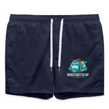 Docker rettet den Tag - Badeshorts - French Navy - Vorne - AI Model Male 185 light (185cm)