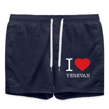 J’AIME EREVAN EREVAN, ARMÉNIE, Arménie - Short de bain - bleu marine - Devant - AI Model Male 185 light (185cm)