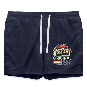 1966 Jahrgang Vintage Retro Geburtstag Geschenk - Badeshorts - French Navy - Vorne - AI Model Male 185 light (185cm)